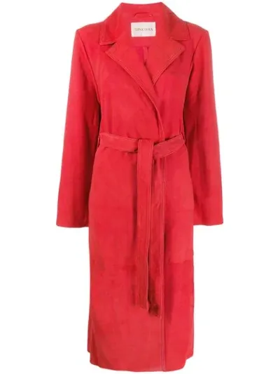 Stine Goya Trench Coat In Red