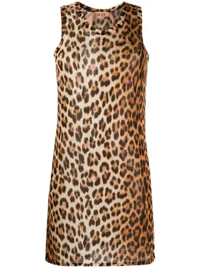 N°21 Leopard Print Vest In Brown