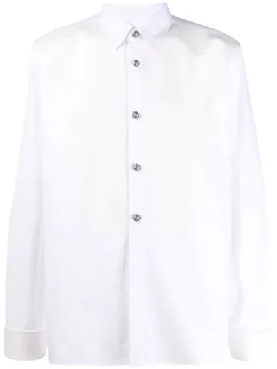 Balmain Textured Button Down Shirt In White