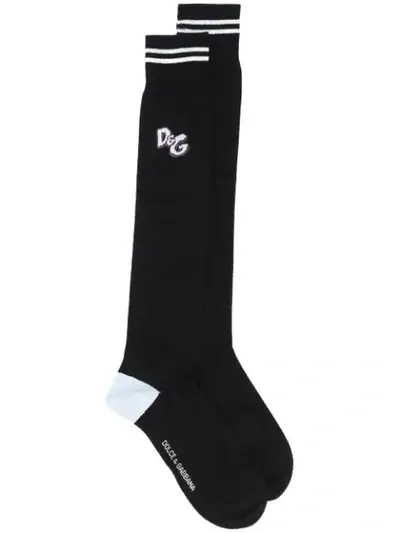 Dolce & Gabbana Logo-detail Socks In Black