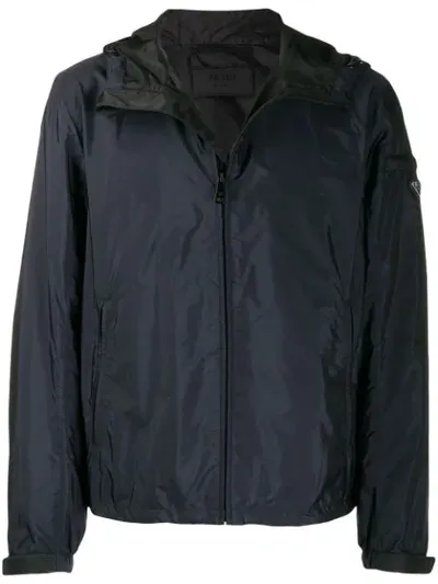 Prada Lightweight Hooded Jacket In F0124 Navy