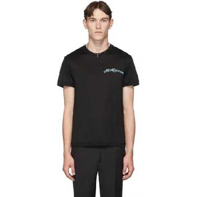 Alexander Mcqueen T-shirt With Embroidered Logo In Black