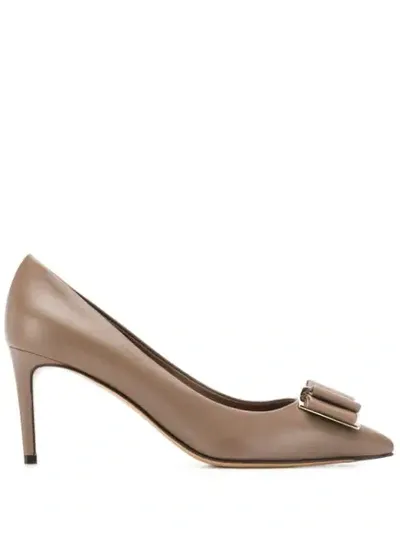 Ferragamo Stiletto Classic Pumps In Brown