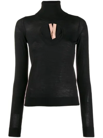 N°21 Cut-out Turtleneck Sweater In Black