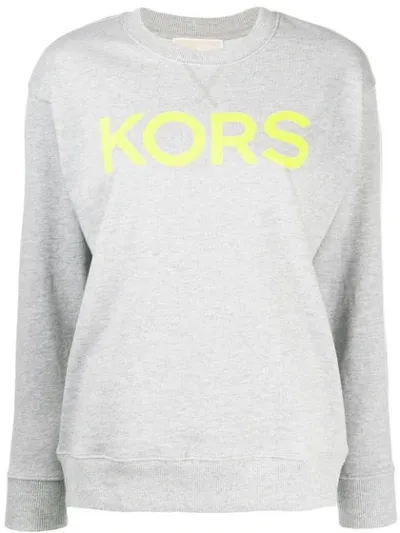 Michael Michael Kors Printed Logo Jumper In Grey