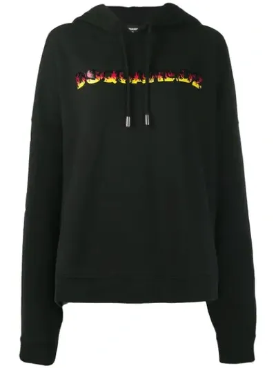 Dsquared2 Oversized Logo Hoodie In Black