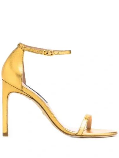 Stuart Weitzman Open Toe Sandals In Gold