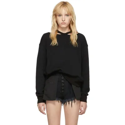 Ben Taverniti Unravel Project Unravel Black Cut-out Crewneck Sweater