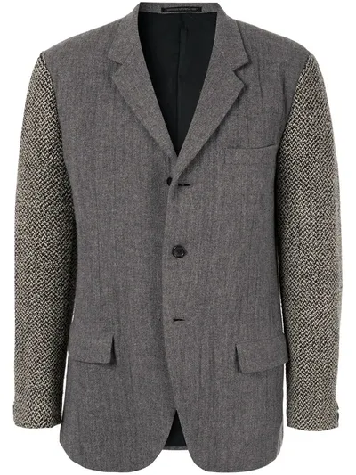 Pre-owned Yohji Yamamoto Heavy Knit Arm Blazer In Grey