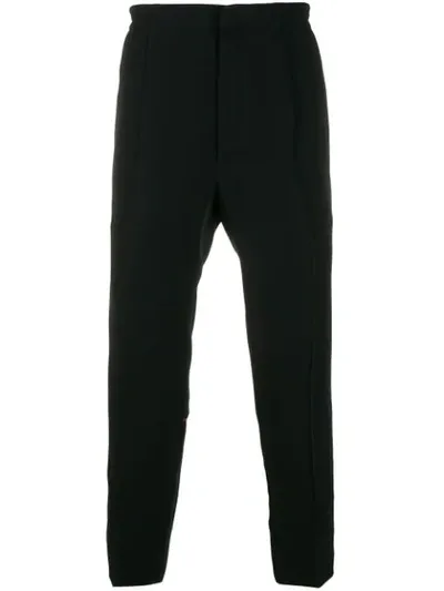 Alexander Mcqueen Contrast Piping Straight-leg Trousers In Black