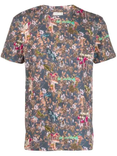 Etro Floral Print T-shirt In 200  Blue