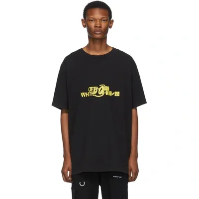 Off-white Halftone Short Sleeve T-shirt In Black In Blk Ylw