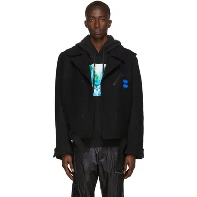 Off-white Off White Arrow Peacoat In Black