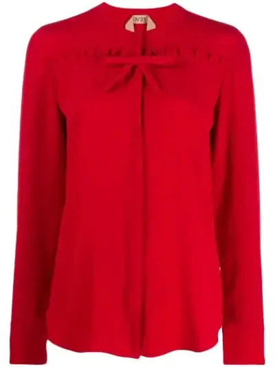 N°21 Ruffle Trim Blouse In Red