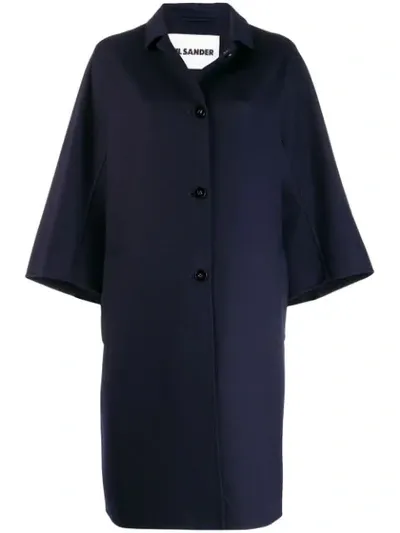 Jil Sander Lacy Coat In Blue