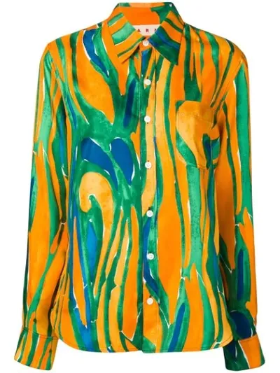 Marni Patterned Shirt In Green