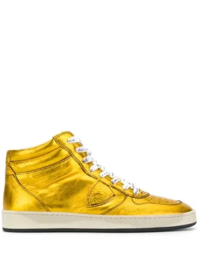 Philippe Model Lace Up Sneakers In Yellow