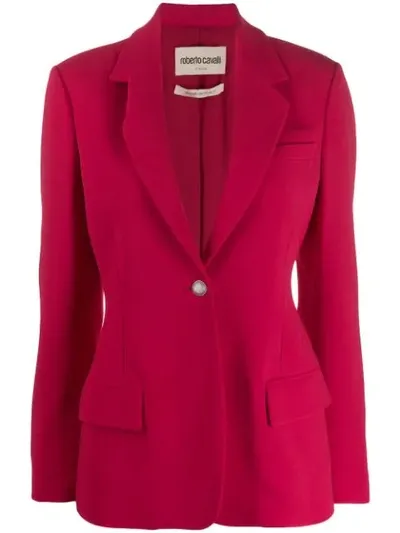 Roberto Cavalli Single-breasted Blazer In Red