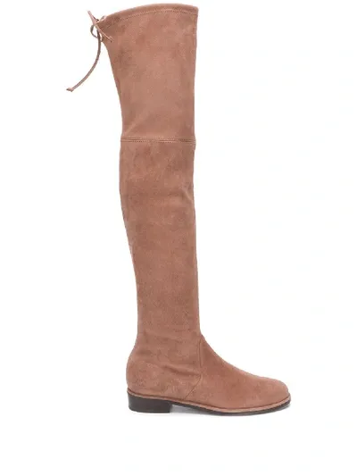 Stuart Weitzman Lowland Suede Over-the-knee Boots In Brown