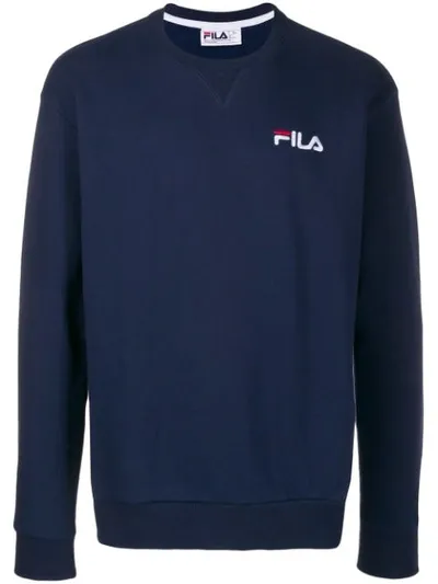 Fila Embroidered Logo Sweatshirt In Blue