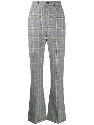 See By Chloé Flared Check Trousers In Black