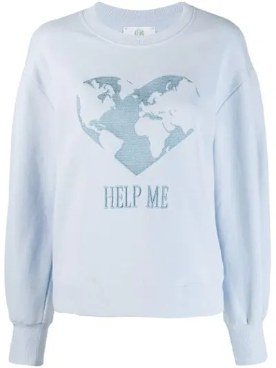 Alberta Ferretti Help Me Sweatshirt In Blue