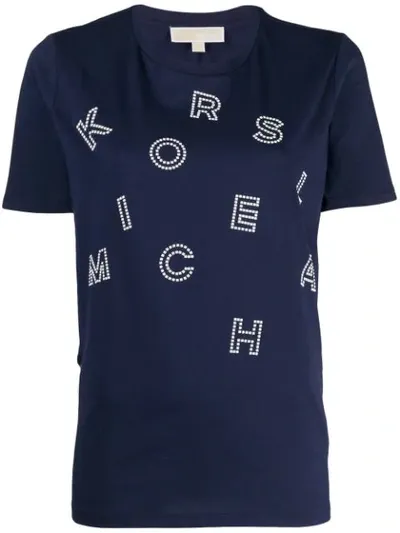 Michael Michael Kors Logo Print T-shirt In Blue