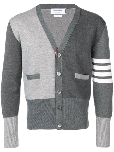 Thom Browne Fun-mix Merino Cardigan In Grey