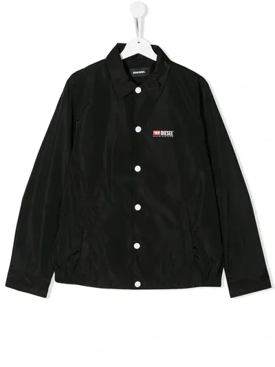 Diesel Teen J-roman-p Shirt Jacket In Black