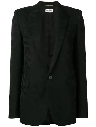 Saint Laurent Zebra Detail Blazer In Black