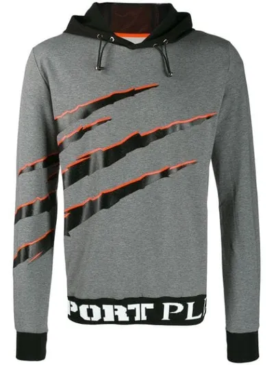 Plein Sport Printed Hoodie In Grey