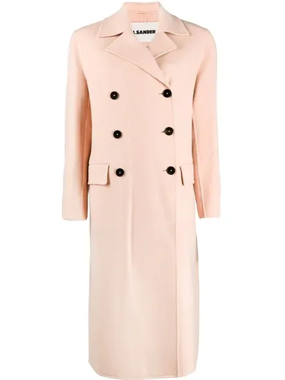 Jil Sander Double-breasted Cashmere-felt Coat In Pink