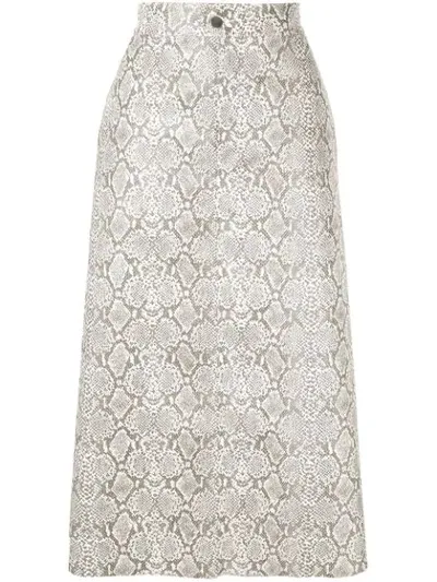 Georgia Alice Snakeskin Print Skirt In White