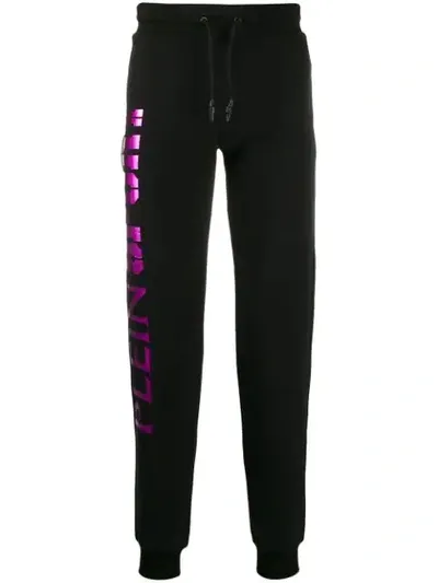 Plein Sport Logo Drawstring Trousers In Black