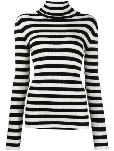 Twinset Striped Knit Jumper In Black