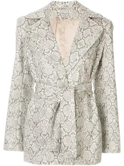 Georgia Alice Snakeskin Print Jacket In White