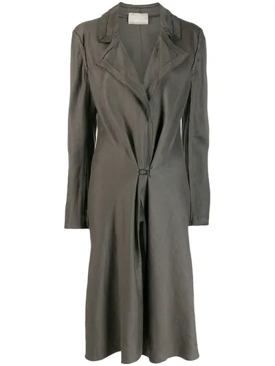 Pre-owned Lanvin 2016 Long Linen Coat In Grey