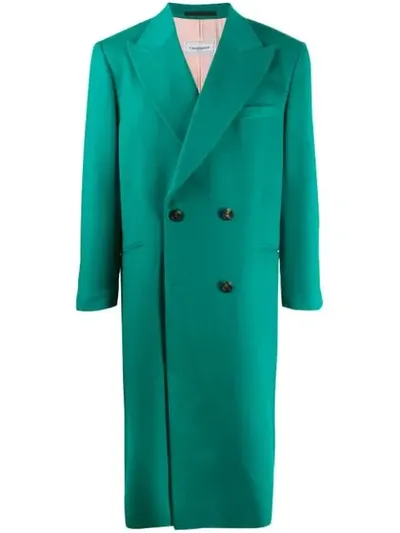 Casablanca Double Breasted Cashmere Coat In Green