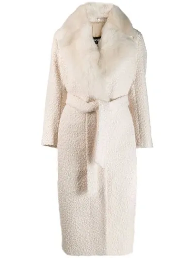 Simonetta Ravizza Shearling Lined Coat In White