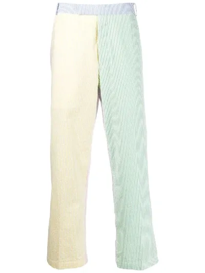 Thom Browne Funmix Seersucker Stripe Unconstructed Belt Loop Trousers In Blue