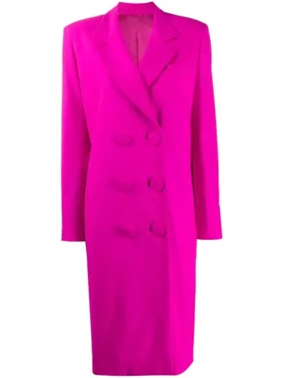 Attico Double Breasted Coat In Pink