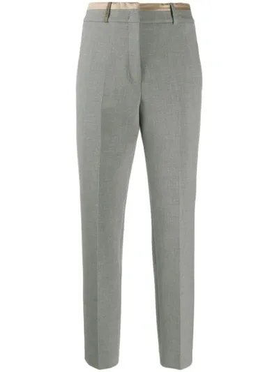 Peserico Cropped Tailored Trousers In Grey