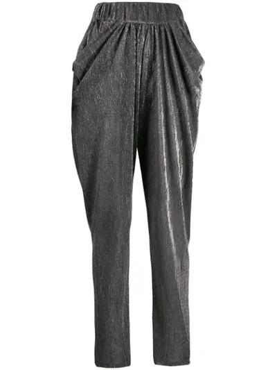 Iro Draped Lurex Trousers In Black