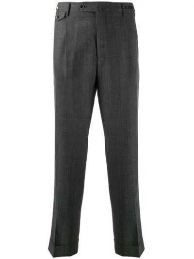 Pt01 Lower East Side Hepcat Chevron Trousers In Grey