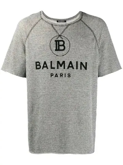 Balmain Logo Print T-shirt In Black