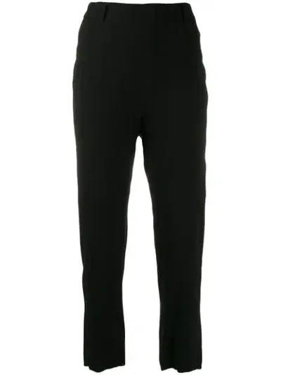 Ann Demeulemeester Cropped Tapered Trousers In Black