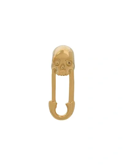 Northskull Skull Safety Pin Earring In Gold