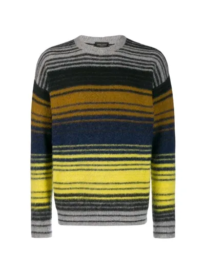 Roberto Collina Striped Pattern Jumper In Grey