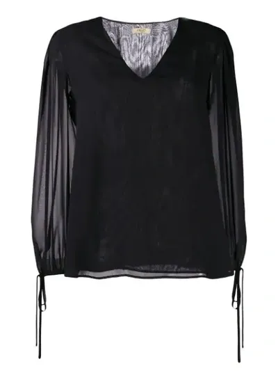 Liu •jo V-neck Blouse In Black