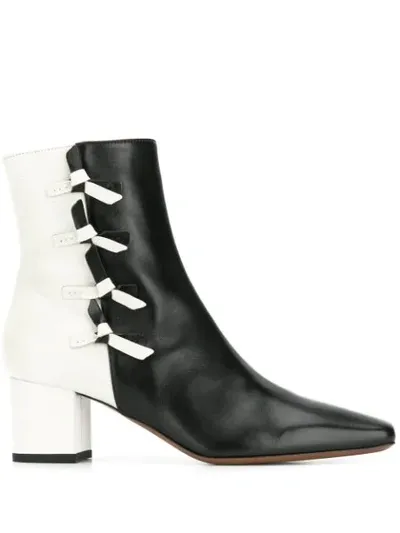 L'autre Chose Contrast Ankle Boots In Black